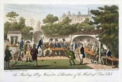 The Bowling Alley Worcester or Characters of the Hand and Glove Club by Romanticism