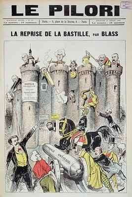Cover of 'Le Pilori' depicting General Boulanger (1837-91) 'taking' the Bastille by Romanticism