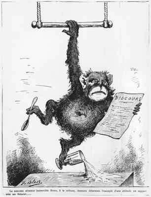 Caricature of Paul Broca (1824-80) by Romanticism