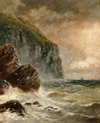 Seascape with Cliff by Romanticism