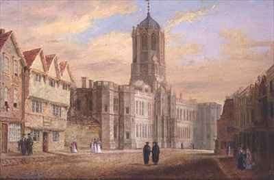 Oxford Tom Tower and the West Front of Christ Church College by Romanticism