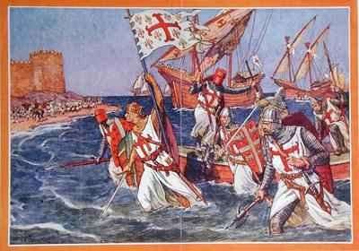 The Disembarkation of King Louis IX (1215-70) during the Crusades by Romanticism