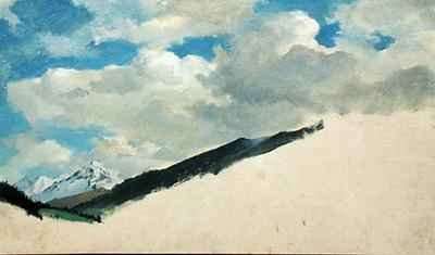 Study of Clouds with Mountain Tops by Romanticism