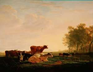 Cattle in a Landscape by Romanticism