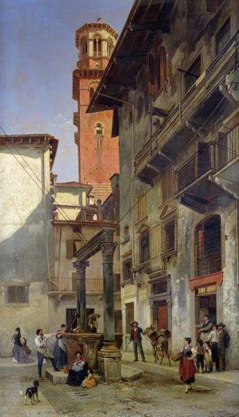 Via Mazzanti, Verona, 1880 by Romanticism
