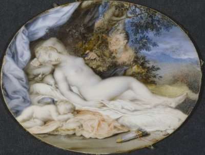 Venus and Cupid asleep spied upon by a satyr by Romanticism