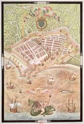 Fascimile of a Plan of Le Havre in 1583 by Romanticism