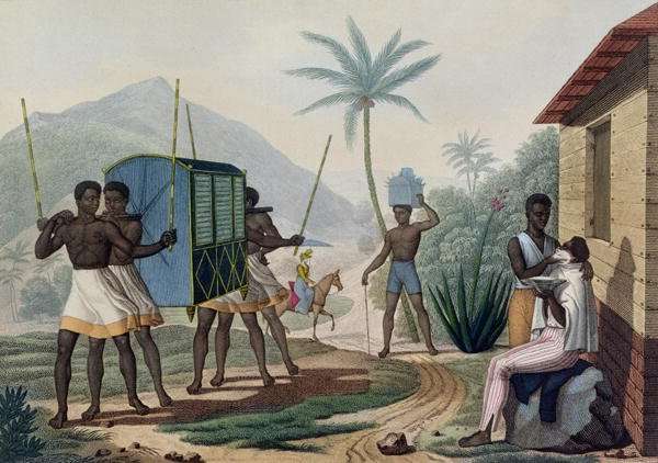 A Palanquin being Carried in the Ile de France from 'Voyage Autour du Monde sur les Corvettes de L'Uranie' 1817-20 by Romanticism