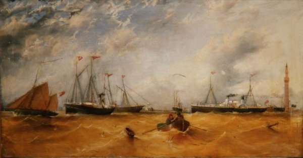 Shipping at the North of Grimsby Harbour by Romanticism