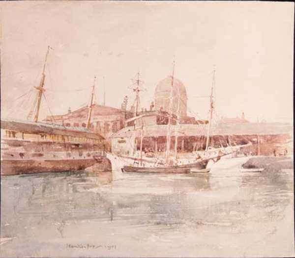 Custom House from the Salthouse Docks by Romanticism