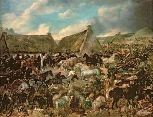 Horses at Skirling Fair by Romanticism