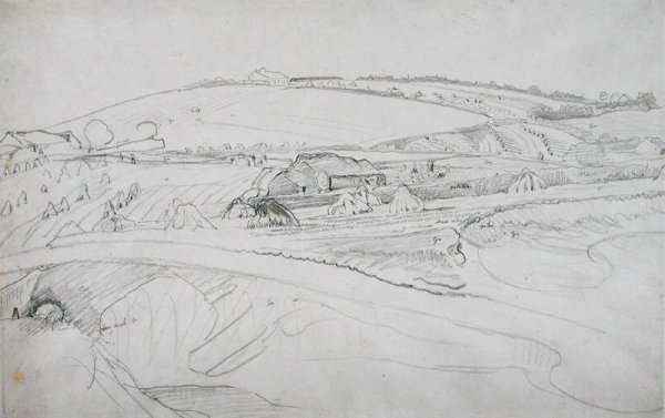 Landscape with Farm and Cornstocks by Romanticism