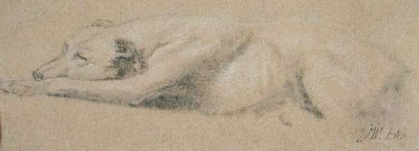 Study of a Sleeping Dog by Romanticism