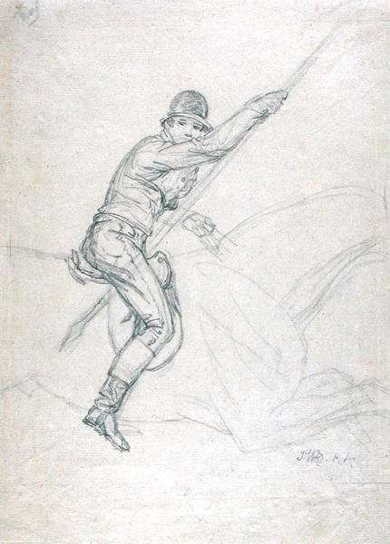 Sir Charles Blunt (b.1775) Hunting the Boar and Escaping from the Tiger: a study for one of a set of four paintings made in 1815 by Romanticism