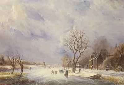 Winter Canal Scene by Romanticism