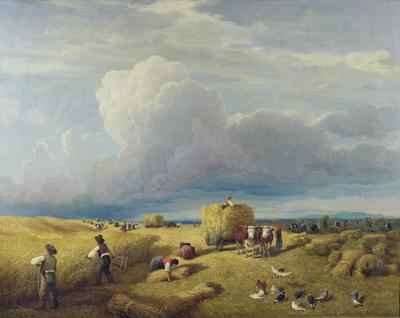 Harvesting Corn 1865 by Romanticism