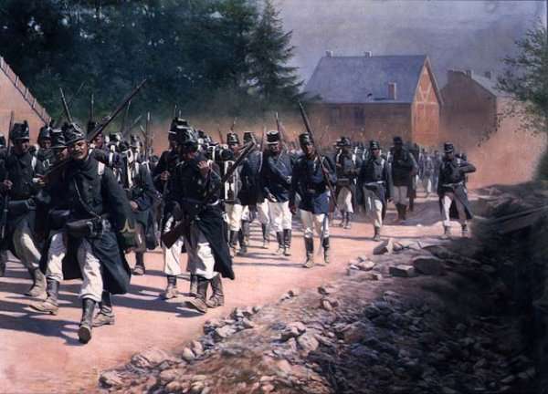 Belgian Infantry on the Move, 1906 by Romanticism