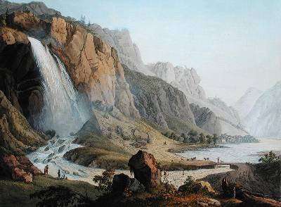 View of the Cascade de Pissevache 1789 by Romanticism