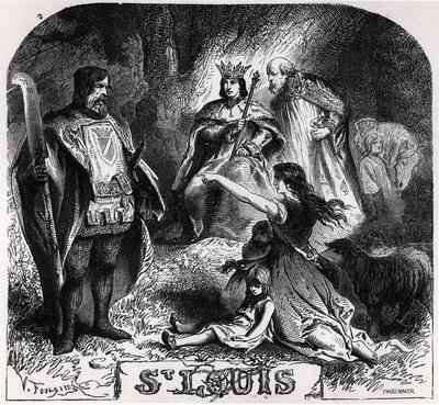 St Louis renders justice under an oak in Vincennes from Histoire de France en Tableaux by Romanticism