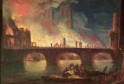 A Fire at the Hotel Dieu in 1772 by Romanticism