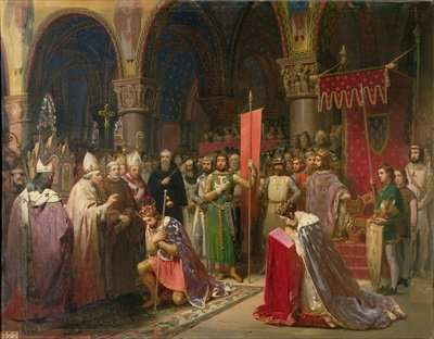 Louis VII 1120-1180 the Young King of France Taking the Banner in St Denis in 1147 1840 by Romanticism