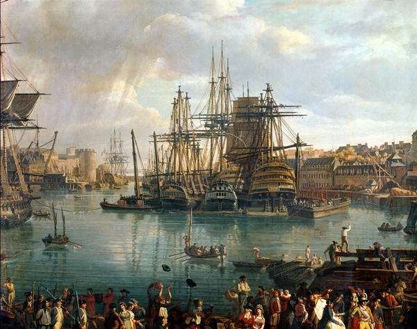 The Port of Brest with a view of shipping 1794 by Romanticism