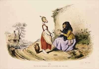 An Owl telling the fortune of a Donkey by Romanticism