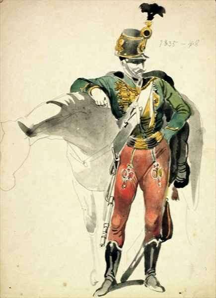 A Hussar of the 9th Regiment Light Cavalry dress by Romanticism