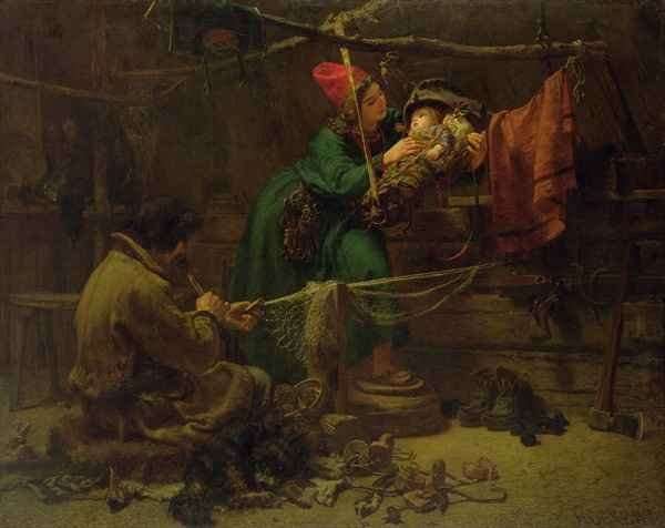 Inside a Laplanders Tent by Romanticism