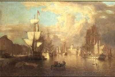 Shipping in Dublin Harbour by Romanticism