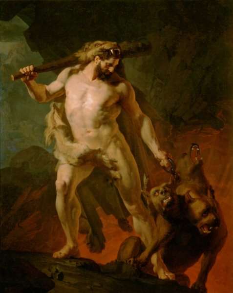 Hercules Removes Cerberus from the Gates of Hell by Romanticism