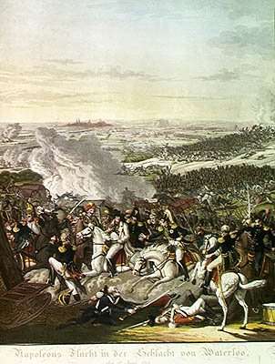 Flight of Napoleon I 1769-1821 Battle of Waterloo, 18th June 1815, 1816 by Romanticism