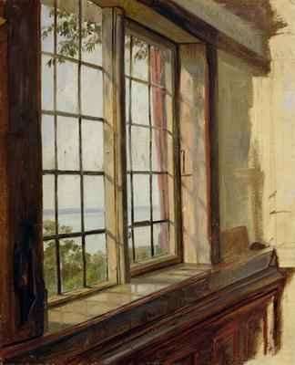 View of the Elbe through a Window by Romanticism