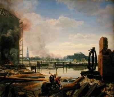 Hamburg after the Fire of 1842 by Romanticism