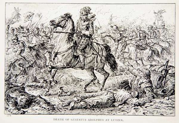 The Death of Gustavus Adolphus at Lutzen, an illustration from The Lion of the North A Tale of the Times of Gustavus Adolphus and the Wars of Religion by G.A. Henty, pub. London by Romanticism