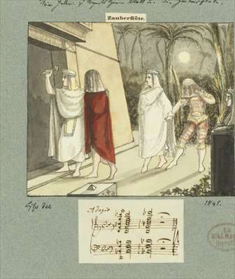 Illustration for Mozarts The Magic Flute 1845 by Romanticism