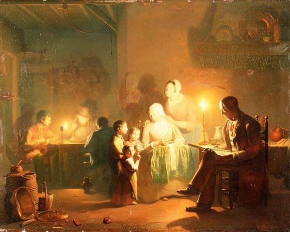 Candlelit Interior by Romanticism