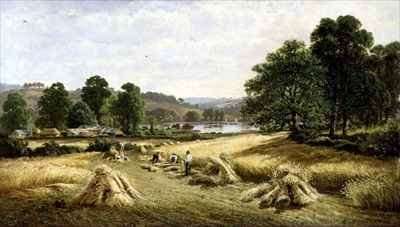 Gathering the Golden Grain near Bishopsteignton, Plymouth by Romanticism