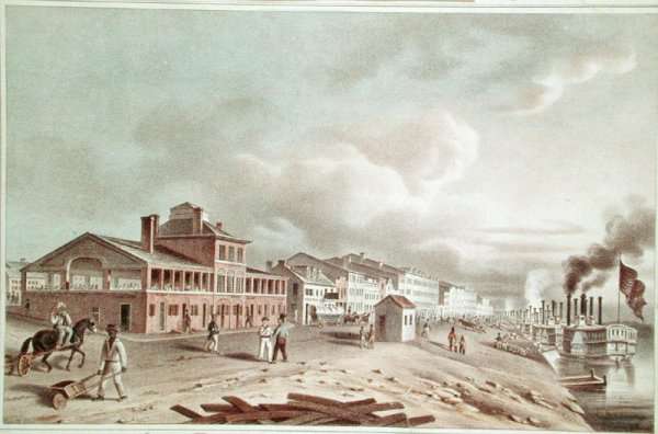 Front Street, St. Louis, Missouri, 1840 by Romanticism