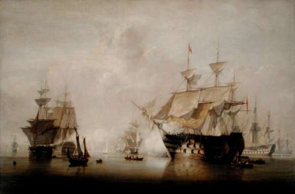 Warships Drying their Sails by Romanticism