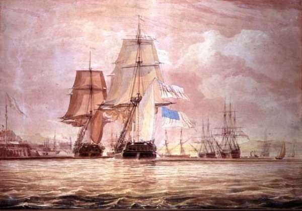 HMS 'Shannon' leading the Chesapeake into Halifax Harbour, 1813 by Romanticism