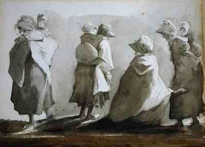 Peasant Women and Children by Romanticism