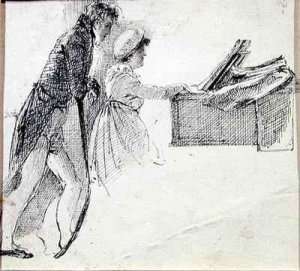 At the Piano by Romanticism