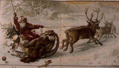 Santa Claus driving his sleigh through the snow by Romanticism