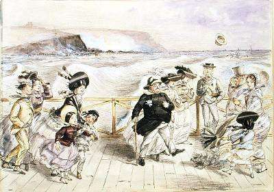 A bracing day at the seaside by Romanticism