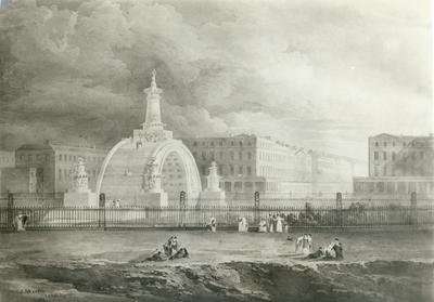 The Proposed Triumphal Arch from Portland Place to Regents Park 1820 by Romanticism