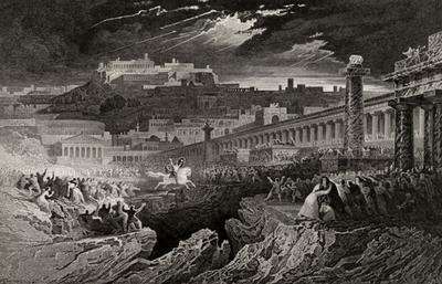 Marcus Curtius riding into the chasm by Romanticism