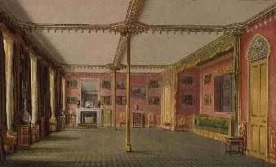 The Red Drawing Room from Views of the Royal Pavilion by Romanticism