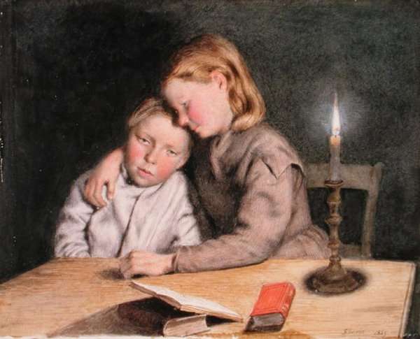 The Bedtime Story Ended, 1869 by Romanticism