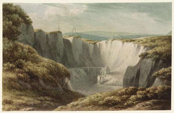 The Tin Mine at Carclaise, Cornwall, c.1800 by Romanticism
